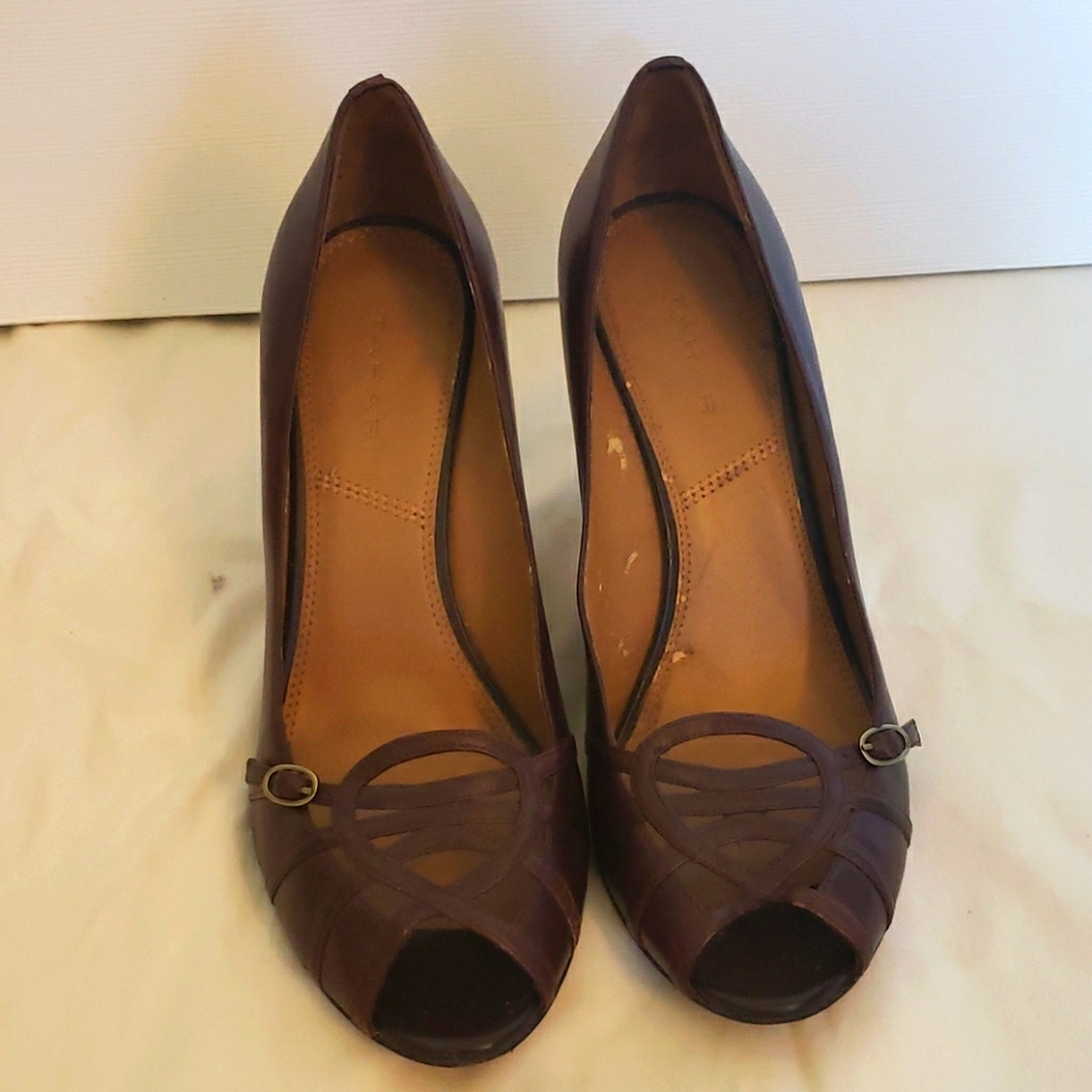 Brown Leather Tahari Heels